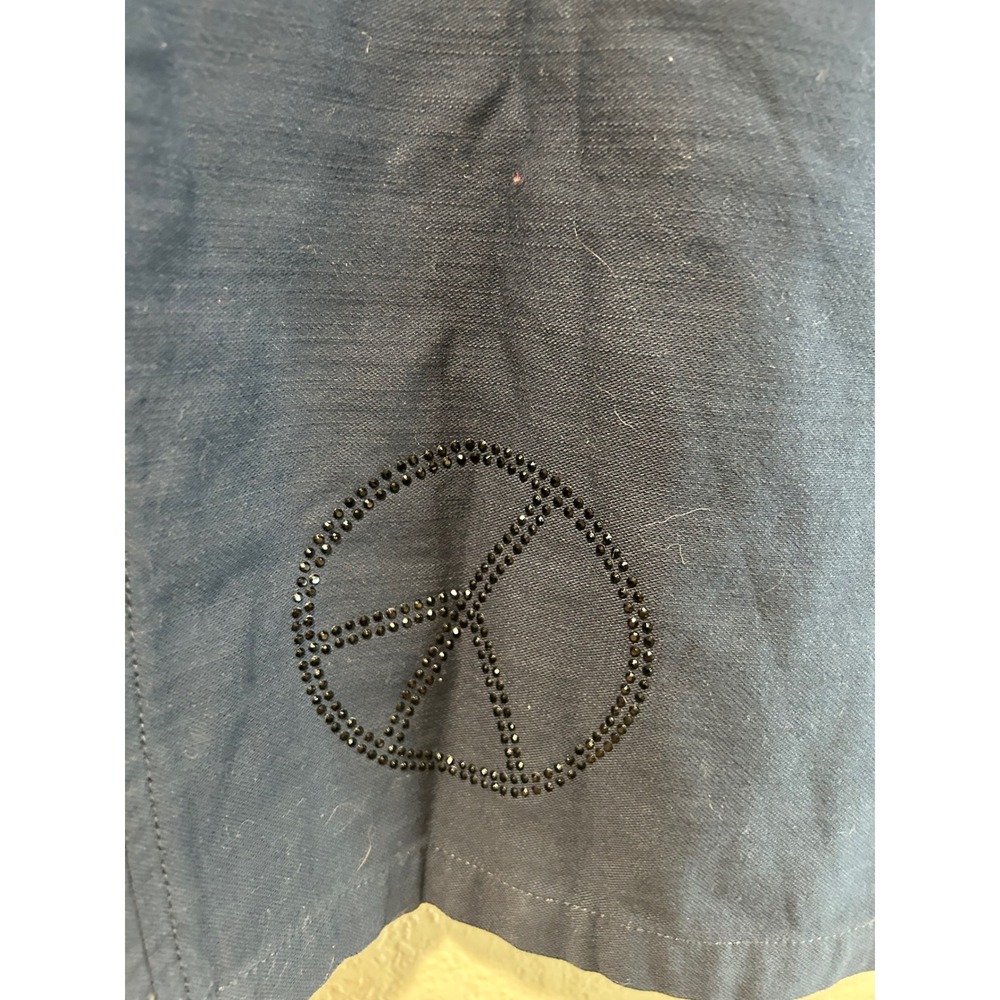 Peace Love World Navy Blue Star Peace Utility Jacket/shacket Womens Large - Picture 6 of 9